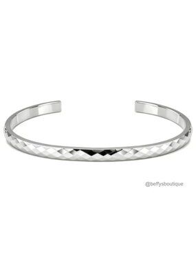 Hammered Cuff Bracelet Adjustable 18K Metal Stamp Bangle for Women